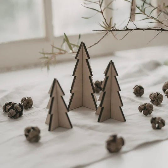 Set di 3 alberi di Natale naturali