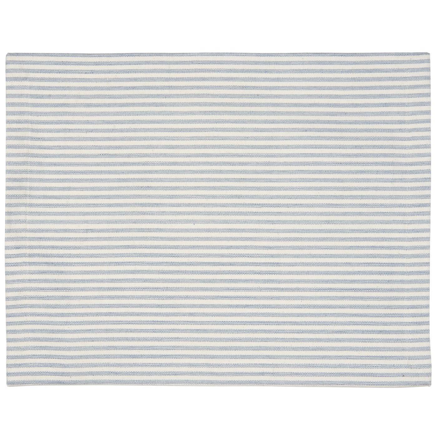 Tovaglietta cotone blu polvere a righe