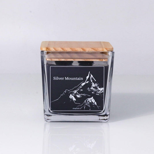 Silver Mountain - candela profumata nera in vetro - NORK DESIGN